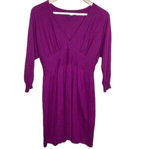 𝅺EXPRESS 3/4 sleeve magenta  empire waist short dress